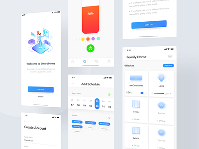 Smart Home App - Design concept app free freebie lamp mobile smart smart home xd