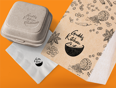 Guddis Kitchen branding restaurant restaurant branding restaurant logo take away takeaway