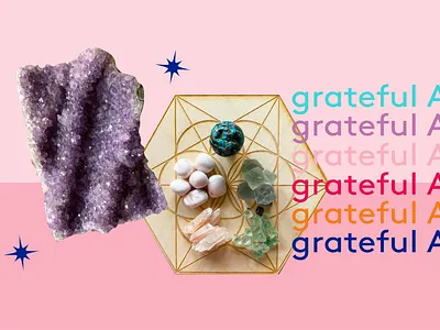 Grateful AF advertising banner banner ad chakra crystal design ecommerce graphic graphic design shop shopify ui ux web banner web banner ad web design website