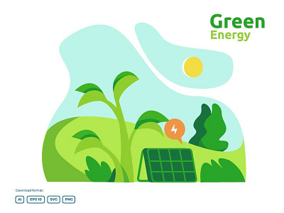 green clean energy and environmental concept illustration clean concept ecology electricity energy environment green man nature renewable tree wind