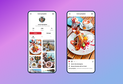 Daily UI [6/100] - User Profile for Foodie Photographers app daily 100 challenge daily ui daily ui 006 dailyui dailyuichallenge design figma figma design food app foodphotography ui user profile