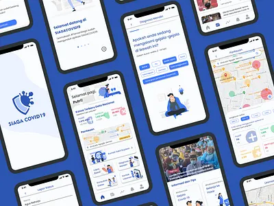 Siaga Covid-19 : Covid 19 Contact Tracing Design App corona covid 19 covid19 medical mobile mobile app mobile ui mockup ui ui design uidesign uiux