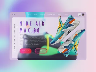 Nike™ Website Redesign by 'Jack Richardson' | Design #1 | branding glassmorphism gradient minimal neumorphism nike nike air max redesign redesign concept ui user experience user interface ux web website website design