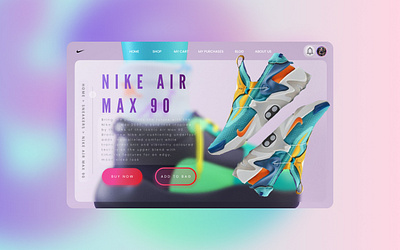 Nike™ Website Redesign by 'Jack Richardson' | Design #1 | branding glassmorphism gradient minimal neumorphism nike nike air max redesign redesign concept ui user experience user interface ux web website website design