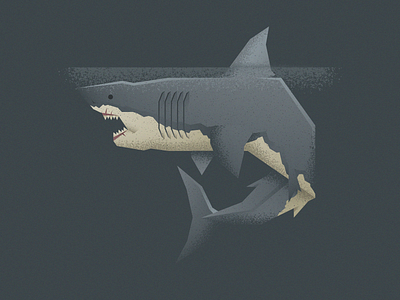 Jaws at Night character design flat illustration illustrator illustrator cc jaws minimal shark vector