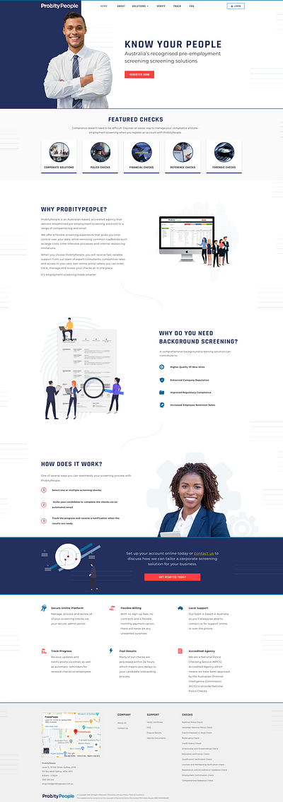 Website Redesign Project - Probity People blue branding design recruitment redesign concept ui web web design