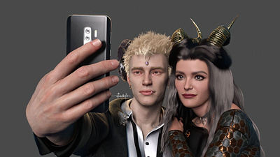 Selfie 3d art 3d modeling character design