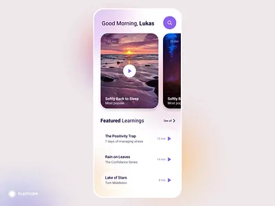 Mental Health and Happiness App ae animation app apple happiness icon interaction iphone logo meditation mental health mindfullness minimum viable product mobile motion mvp ui ux wim hof