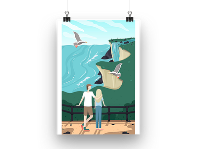 Date adobe apple pencil art flat illustration illustrator sea seagull ui ux vector