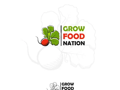 Grow Food Nation growth hand drawn illustration illustration art illustrative logo logoconcept logoideas logoinspiration logos organic food products organic logos radish save earth veganism vegetable vegetable illustration vegetable logo vegetarian vegetarian food