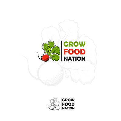 Grow Food Nation growth hand drawn illustration illustration art illustrative logo logoconcept logoideas logoinspiration logos organic food products organic logos radish save earth veganism vegetable vegetable illustration vegetable logo vegetarian vegetarian food