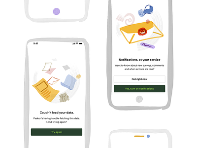 Alert state illustrations alerts empty state error illustrations ios app mobile mobile illustration notification peakon product illustration user prompt
