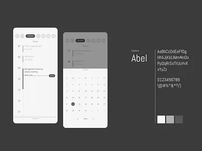 Minimalistic calendar app flatdesign minimalism mobile mobile app ui ux