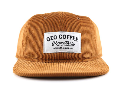 OZO Roasters Cap — Custom Lettering apparel brand branding cap corduroy custom hat label lettering logo