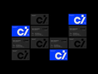 Cimet Software Business Cards bold branding business card cimet software corporate identity design developers digital grid logo mark smith marko smitran minimal modern packaging programers smi. stationery design symbol visual idenitity