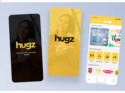 Hugz, Gifting app branding design gifts logo mobile app mobile app dashboard mobile landing product design send gifts ux mobile app