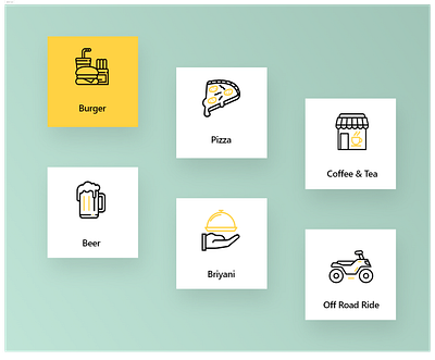 Custom icons beer bike briyani burger coffee junk food motor bike off road ride pizza ride tea