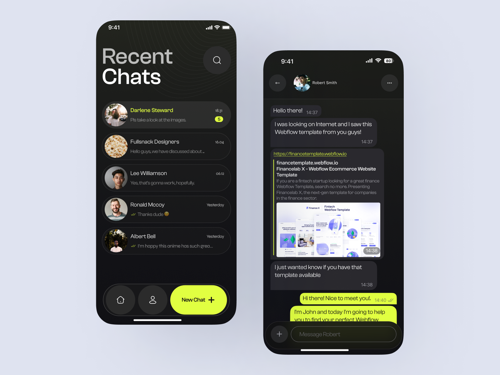 Example of Chat App UI