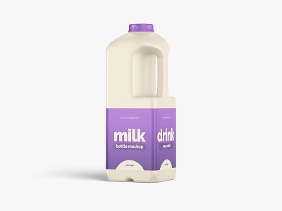 Plastic Milk Jug bottle dairy drink frosted handle jerry can jerrycan jug liquid milk mockup mockups package packaging plastic yogurt