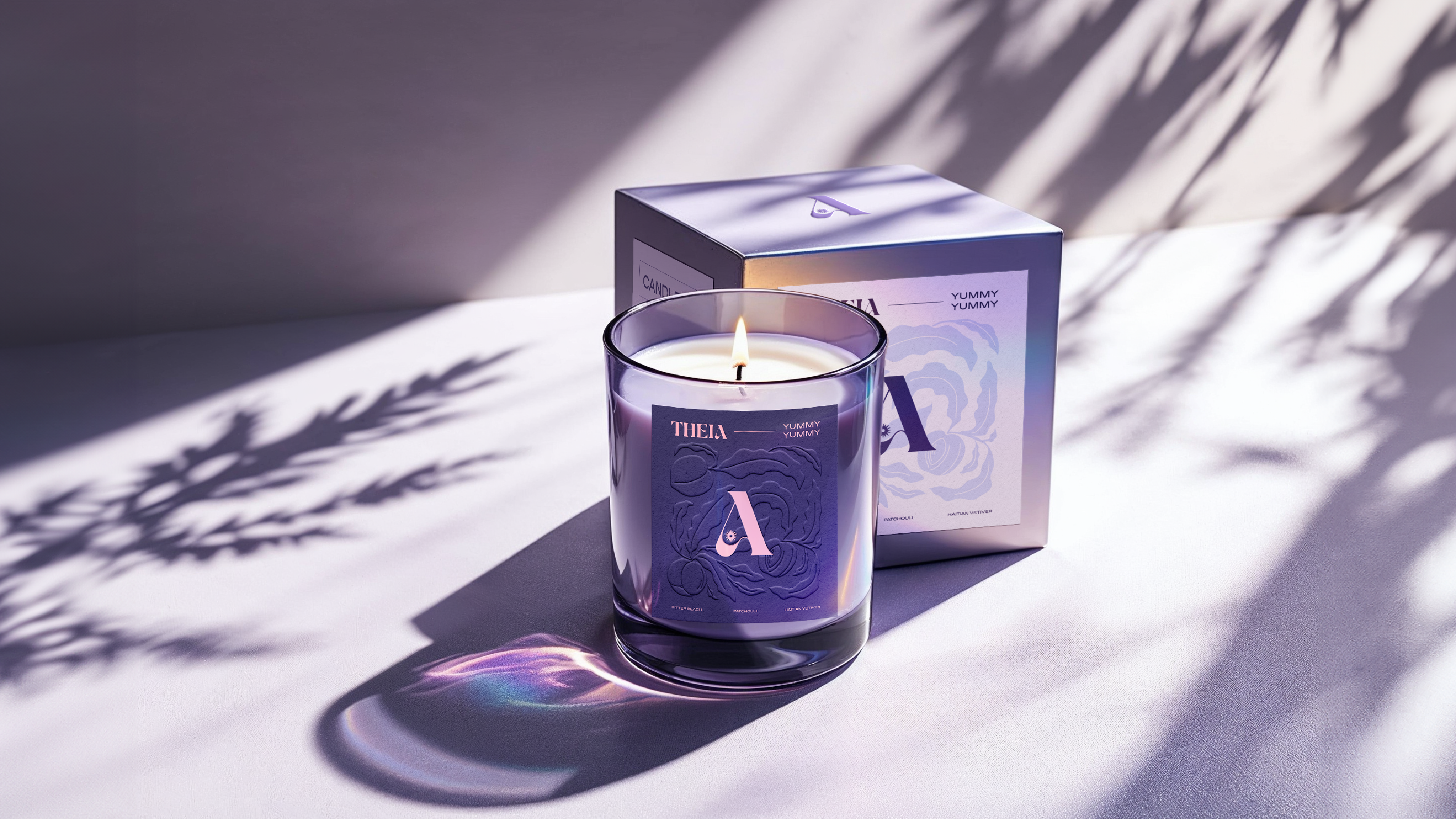 THEIA - Soy Candle Branding & Packaging branding candle graphic design logo luxury mockup packaging sustainable