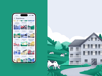 HotelCard Service Illustrations: Countryside animation app design branding design design studio digital art digital illustration digital painting graphic design illustration illustration art illustrations illustrator marketing mobile app motion graphics tourism travel ui ux