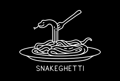 Snakeghetti animals apparel design bolognese cooking food illustration kitchen line art monoline nature noodles pasta ramen ramen noodles reptile snake spaghetti t shirt design wild wildlife