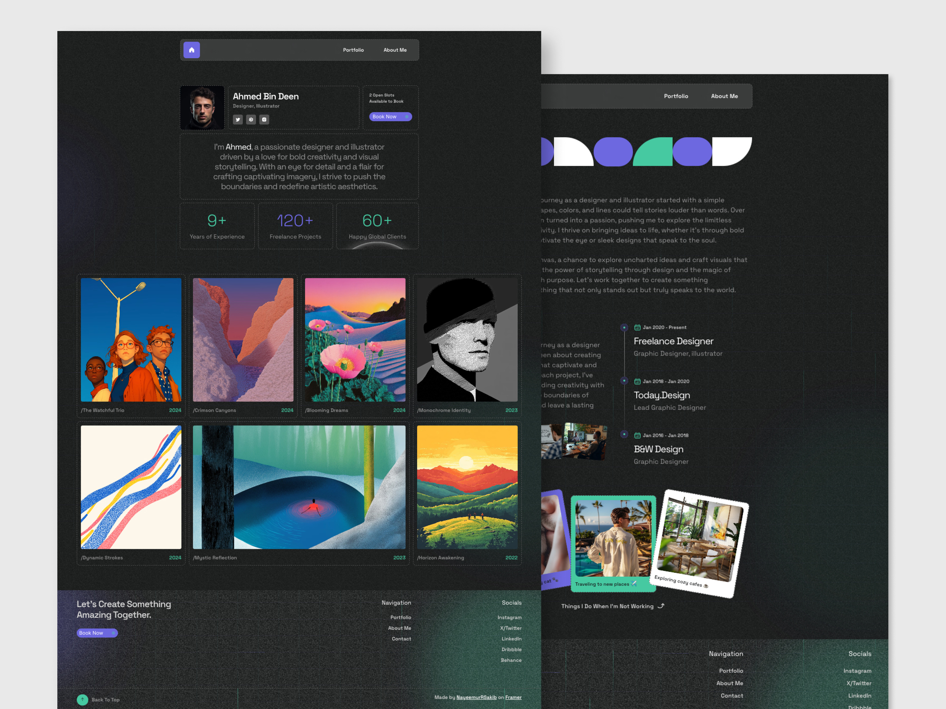 Artifusion- Framer Portfolio Template Design and Development branding design framer website landing page ui landingpage typography ui
