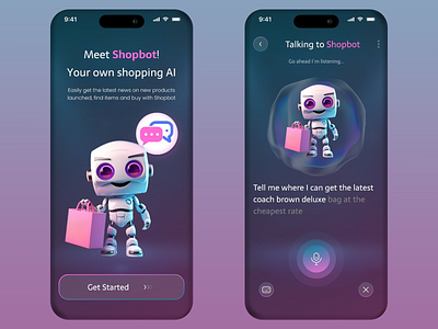 AI Shopping & Ecommerce App : Shopbot ai ai assistant ai shopping ai shopping app app design design ecommerce app marketplace app modern online shop online shopping app product details ui purple shopbot shopping assistant shopping ui kit smart shopping ui design ui kit uxui