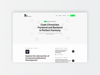 Blog Site - Web development stack guide banner banner ui blog design figma header ui hero section landing page light theme minimal design ui web ui