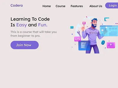 Online Course Web - Hero Section branding course design online course online courses typography web website design websites