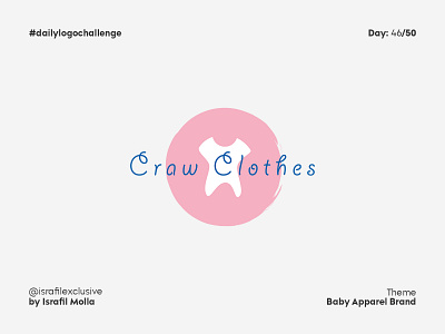 Craw Clothes - Daily Logo Challenge - Day 46 apparel brand baby clothes baby shop branding challenge craw clothes dailylogo dailylogochallenge design fashion logo illustration kids art kids fashion logo logodesign logotype minimal negative space logo typography vector