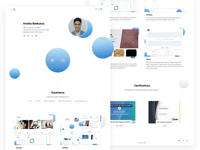 Clean Blue Circle Portfolio blue circle clean design landing page react sass source code tailwind web website