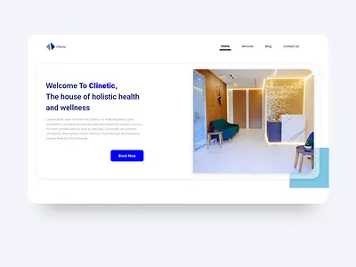 Clinetic Website adobexd blue clinic design healthy landing page logo massage material design product typography ui uidesign uiux ux webdesign wordpress