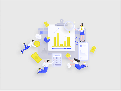 Financial theme illustrations art design financial financial dashboard financial services graphic design illustration illustrator the gradient ui vector 小场景