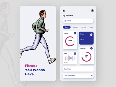 fitness Tracking App app design ui