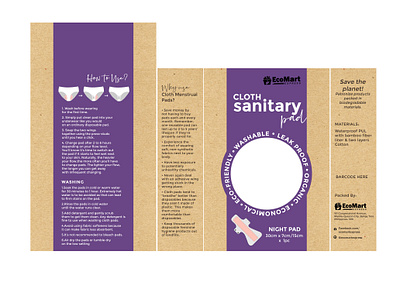 Sanitary Napkin Packaging branding design illustration