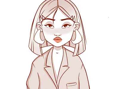 stylized girl cartoon design fashion fashion concept illustration portrait sketch soft