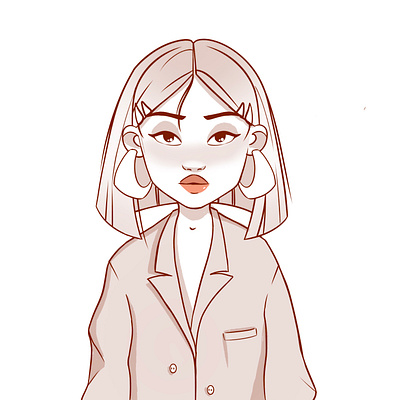 stylized girl cartoon design fashion fashion concept illustration portrait sketch soft