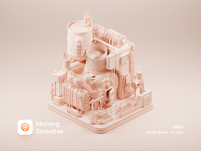 Boiler Room - In Clay 3d 3d art 3d artist 3d artwork blender blender3d boiler clay render clayrender diorama illustration isometric isometric design isometric illustration low poly machine machinery steam steam punk steampunk