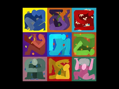 Constricted Shapes balloon bottle color color palette colors design drawing flower human illustration leaf man manipulation phone rock shape shapes square squares teardrop