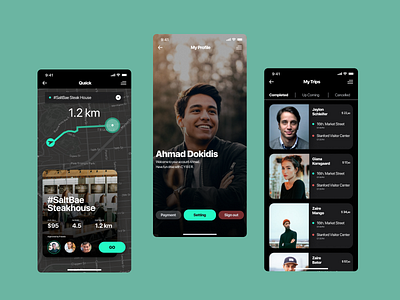 Trips Tracking App app design ui ux