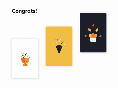 Congratulations!!! art celebrate congrats congratulations cute design flat growth icon illustration illustrator kawaii logo minimal mobile ui notification progress ui vector winner