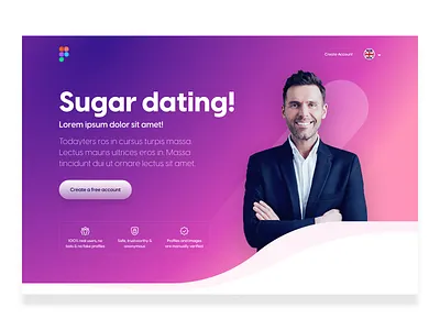 Dating Website Hero Header figma hero banner hero image hero section landign page landingpage ui ux website