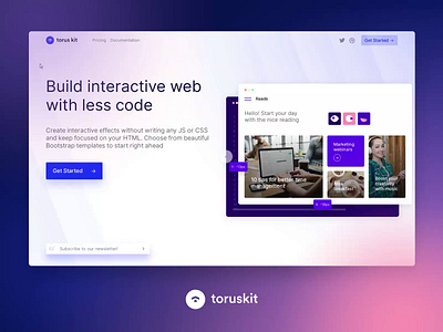 Official launch! animation bootstrap css design graphic design html interaction landing minimal torus kit ui ux vector web website