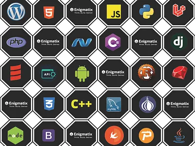 Technology Media wall background design media wall poster programming language vector