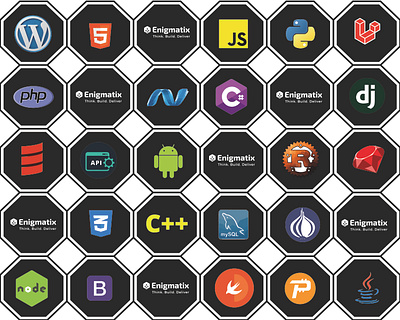 Technology Media wall background design media wall poster programming language vector