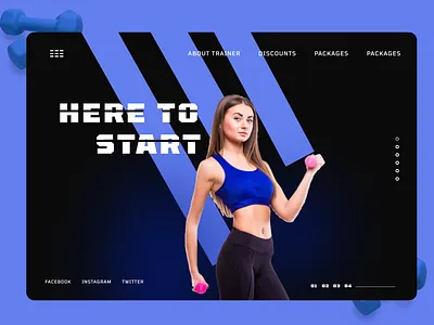 Fitness Trainer Landing page design minimal ui ux web website