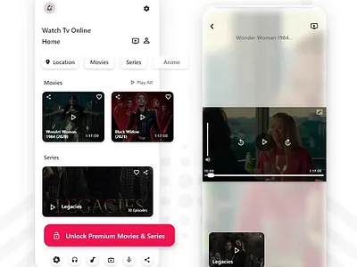 Movie Streaming App UI by @hybrid.create adobexd adobexdtutorial appdesign appdesigner appui appuidesign appuiux design graphicdesign illustration logo typography ui ui design uidesign uiux uiux design uiuxdesign uiuxdesigner uxdesign