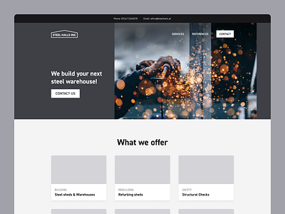 Landingpage – Construction Company design din figma geometric industrial landingpage minimal simple ui