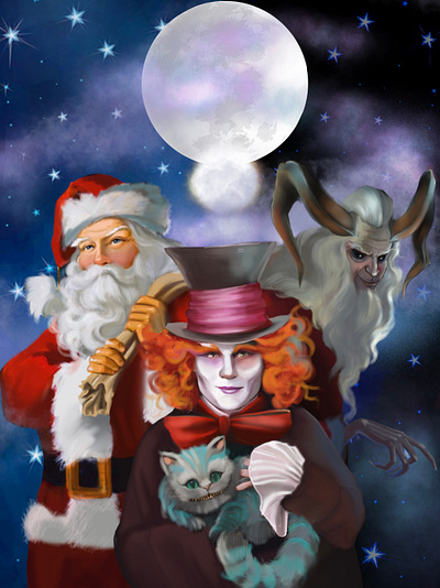 New Year poster alice in wonderland aliceinwonderland anti santa anti santa clause anti santa clause art fantasy hatter movies new year new year poster poster santa clause santaclaus